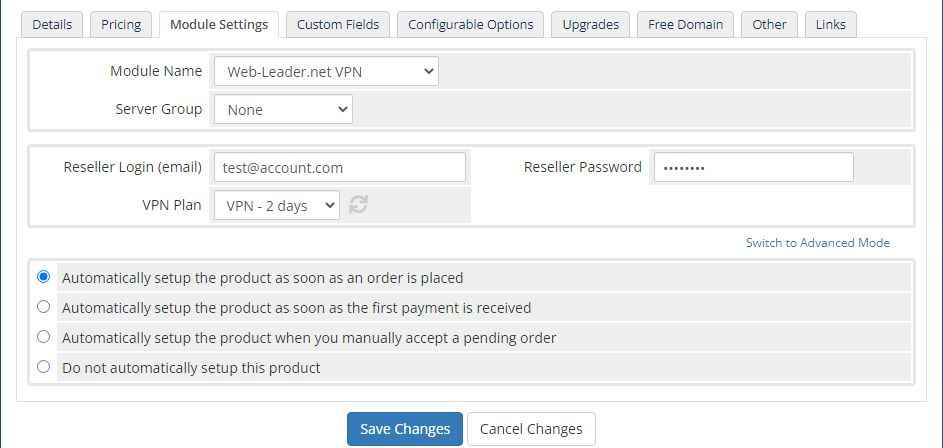 VPN-module-settings