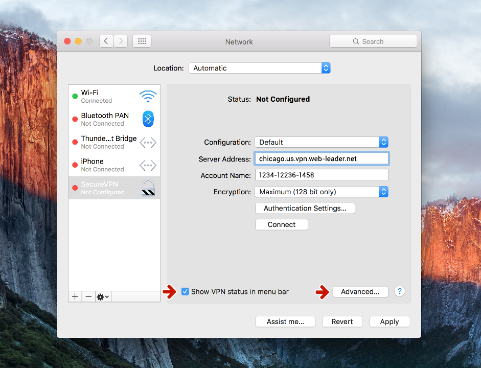 How to setup PPTP VPN on Mac OS X | Knowledgebase | Web-Leader.net