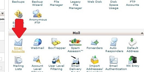 Find the email accounts icon